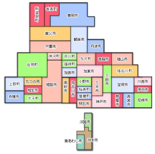 兵庫県市町地図