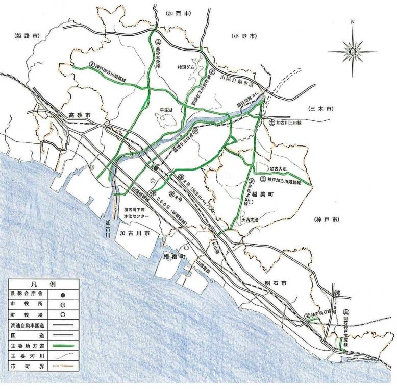 東播磨県民局管内地図