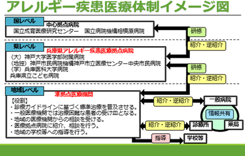 兵庫県アレルギー疾患医療体制イメージ図