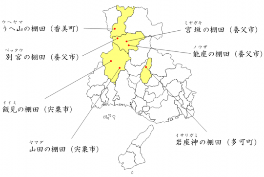 兵庫県認定棚田位置図